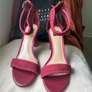 White House Black Market Red Heeled Sandals